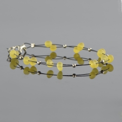 Amber raw bracelet with wire